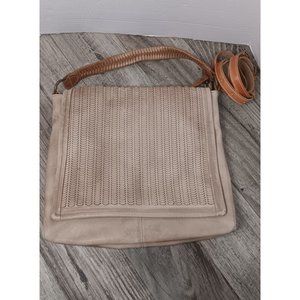 Free People Faux Leather Messenger Flap Boho Western Crossbody Large Handbag